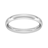 Goldsmiths 3mm Traditional Court Heavy Wedding Ring In 18 Carat White Gold