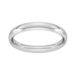 08309068 - 3mm Traditional Court Heavy Wedding Ring In 18 Carat White Gold