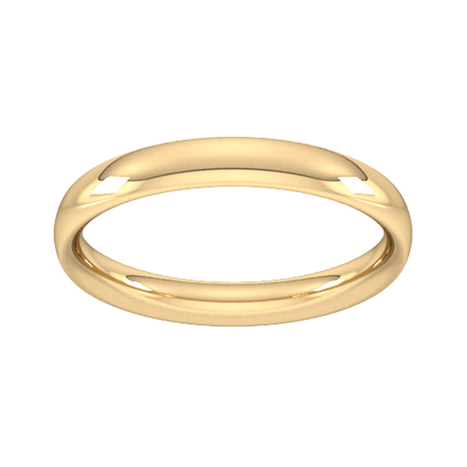 Goldsmiths 3mm Traditional Court Heavy Wedding Ring In 18 Carat Yellow Gold
