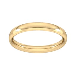 08309069 - 3mm Traditional Court Heavy Wedding Ring In 18 Carat Yellow Gold