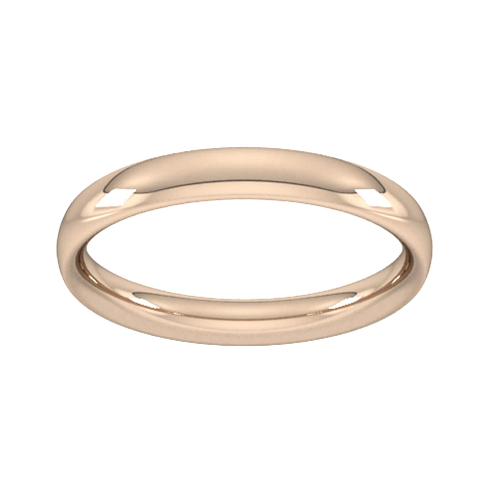3mm Traditional Court Heavy Wedding Ring In 18 Carat Rose Gold - Ring Size P