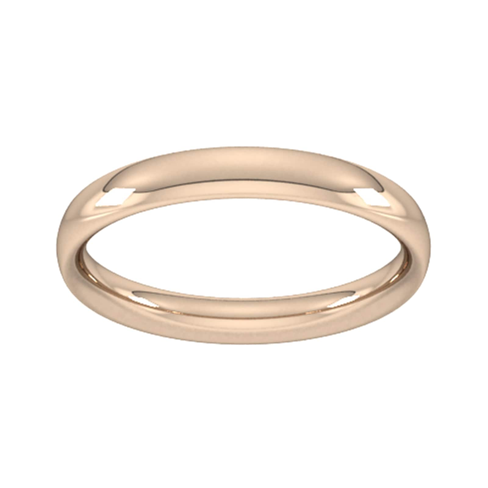 3mm Traditional Court Heavy Wedding Ring In 18 Carat Rose Gold - 