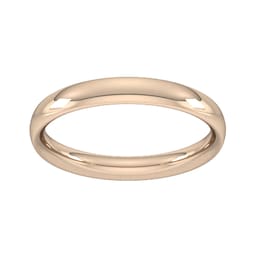 08309070 - 3mm Traditional Court Heavy Wedding Ring In 18 Carat Rose Gold