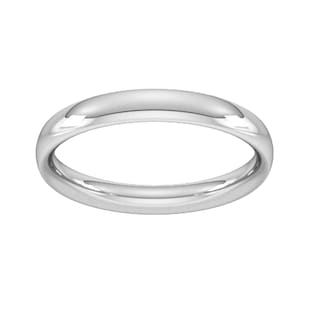 Goldsmiths 3mm Traditional Court Heavy Wedding Ring In 950 Palladium