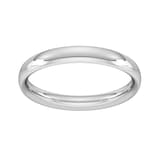 Goldsmiths 3mm Traditional Court Heavy Wedding Ring In 950 Palladium - Ring Size M