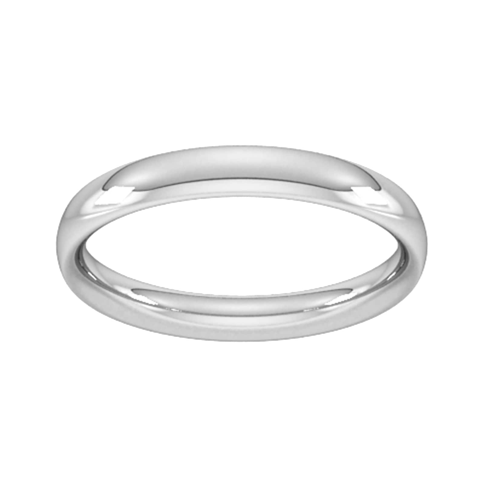 3mm Traditional Court Heavy Wedding Ring In Platinum - Ring Size W