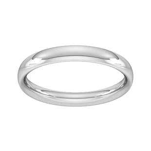 Goldsmiths 3mm Traditional Court Heavy Wedding Ring In Platinum