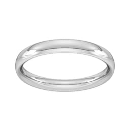 08309072 - 3mm Traditional Court Heavy Wedding Ring In Platinum