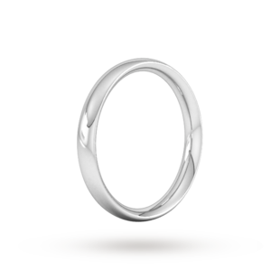 Goldsmiths 3mm Traditional Court Heavy Wedding Ring In Platinum
