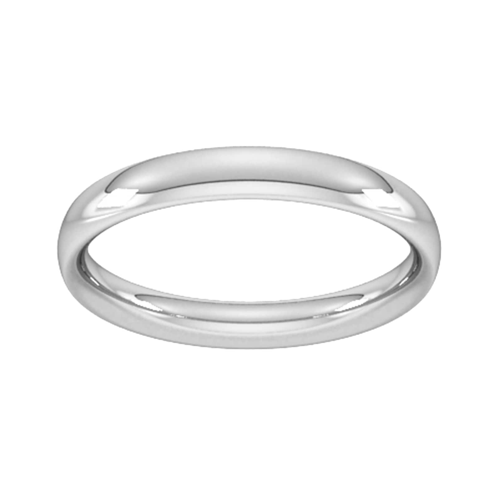 3mm traditional court heavy wedding ring in sterling silver - ring size g