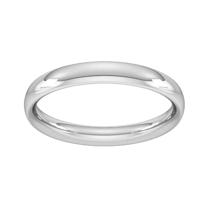Goldsmiths 3mm Traditional Court Heavy Wedding Ring In Sterling Silver