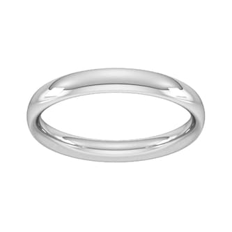 Goldsmiths 3mm Traditional Court Heavy Wedding Ring In Sterling Silver Goldsmiths 3mm Traditional Court Heavy Wedding Ring In Sterling Silver