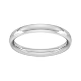 Goldsmiths 3mm Traditional Court Heavy Wedding Ring In Sterling Silver