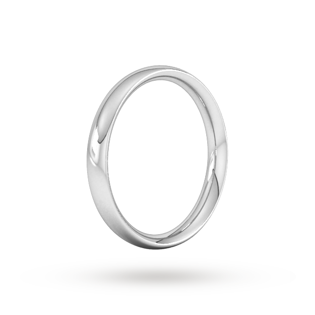 Goldsmiths 3mm Traditional Court Heavy Wedding Ring In Sterling Silver - Ring Size K