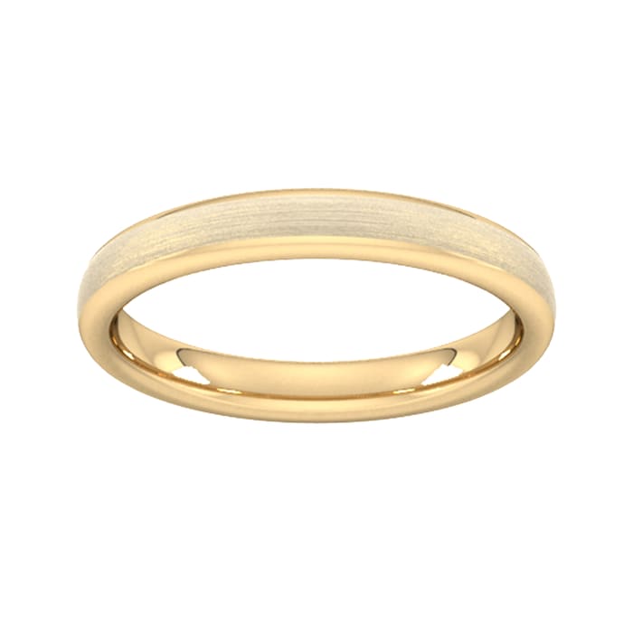 Goldsmiths 3mm Traditional Court Heavy Matt Finished Wedding Ring In 9 Carat Yellow Gold