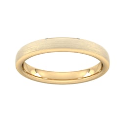 08309091 - 3mm Traditional Court Heavy Polished Chamfered Edges With Matt Centre Wedding Ring In 9 Carat Yellow Gold