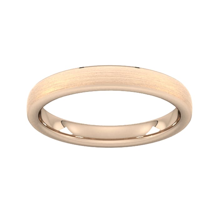 Goldsmiths 3mm Traditional Court Heavy Polished Chamfered Edges With Matt Centre Wedding Ring In 9 Carat Rose Gold