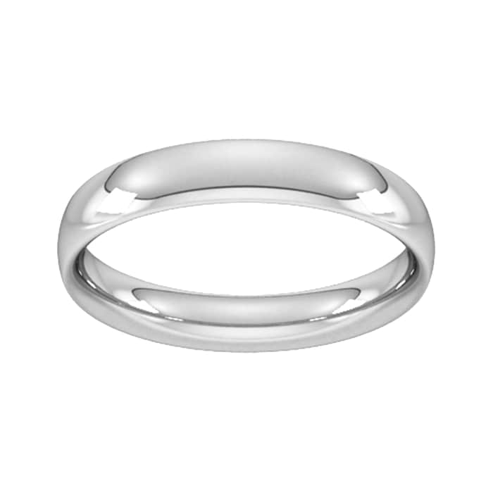 Goldsmiths 4mm Traditional Court Heavy Wedding Ring In 9 Carat White Gold - Ring Size T