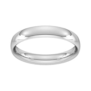 Goldsmiths 4mm Traditional Court Heavy Wedding Ring In 9 Carat White Gold