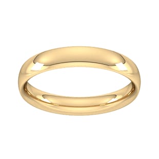 Goldsmiths 4mm Traditional Court Heavy Wedding Ring In 9 Carat Yellow Gold