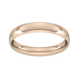 Goldsmiths 4mm Traditional Court Heavy Wedding Ring In 9 Carat Rose Gold
