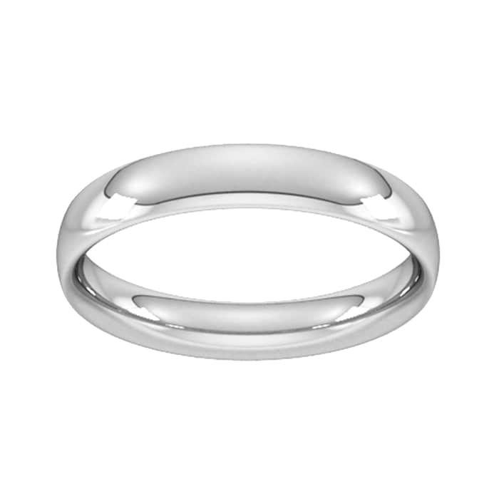 Goldsmiths 4mm Traditional Court Heavy Wedding Ring In 18 Carat White Gold - Ring Size J