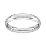 Goldsmiths 4mm Traditional Court Heavy Wedding Ring In 18 Carat White Gold - Ring Size Q