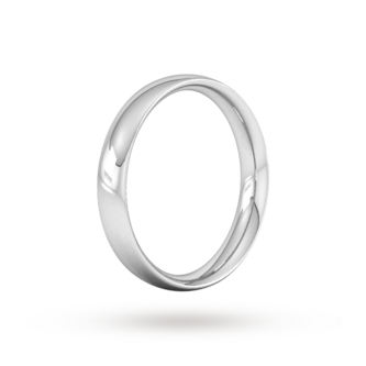Goldsmiths 4mm Traditional Court Heavy Wedding Ring In 18 Carat White Gold