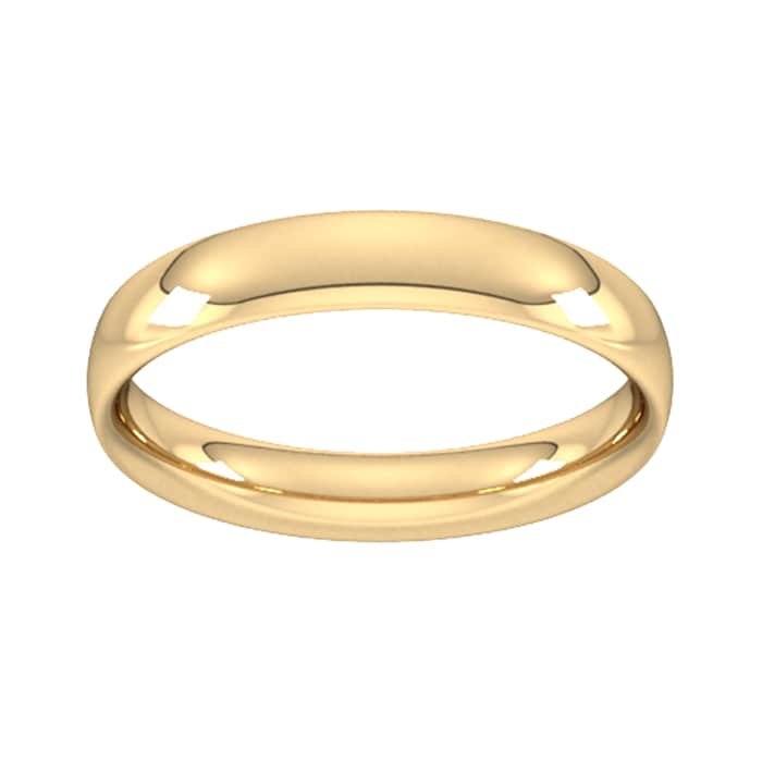 Goldsmiths 4mm Traditional Court Heavy Wedding Ring In 18 Carat Yellow Gold - Ring Size P