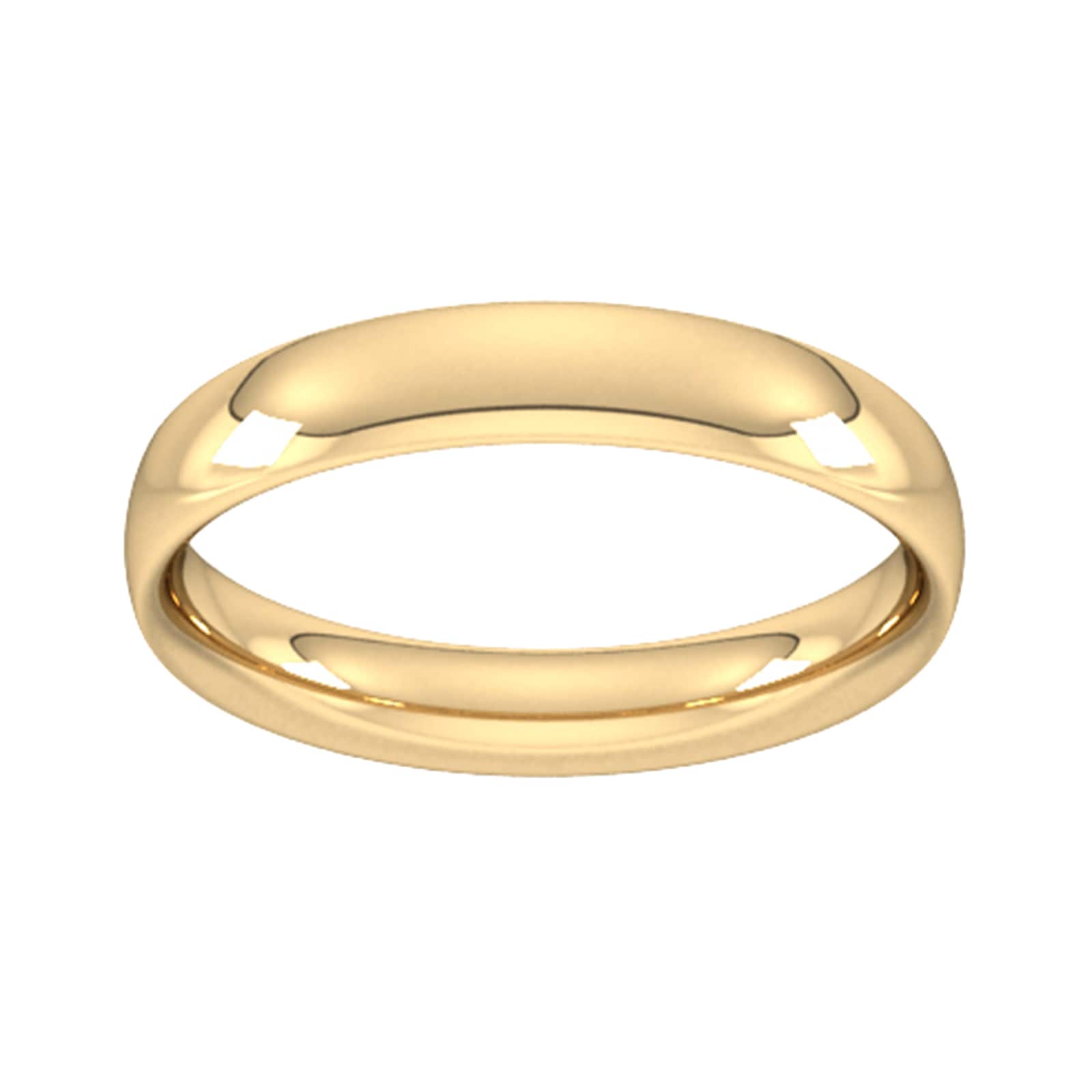 Goldsmiths 4mm Traditional Court Heavy Wedding Ring In 18 Carat Yellow Gold