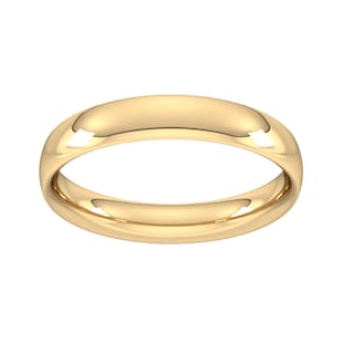 Goldsmiths 4mm Traditional Court Heavy Wedding Ring In 18 Carat Yellow Gold