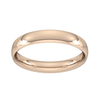 Best Luxury 
4mm Traditional Court Heavy Wedding Ring In 18 Carat Rose Gold