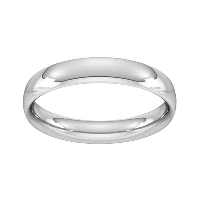 Goldsmiths 4mm Traditional Court Heavy Wedding Ring In Platinum - Ring Size T