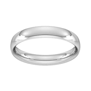Goldsmiths 4mm Traditional Court Heavy Wedding Ring In Platinum