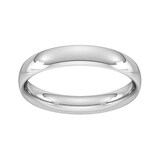 Goldsmiths 4mm Traditional Court Heavy Wedding Ring In Sterling Silver