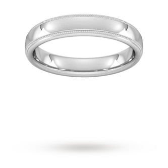 Goldsmiths 4mm Traditional Court Heavy Milgrain Edge Wedding Ring In Platinum