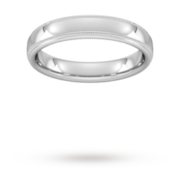 08309162 - 4mm Traditional Court Heavy Milgrain Edge Wedding Ring In Platinum