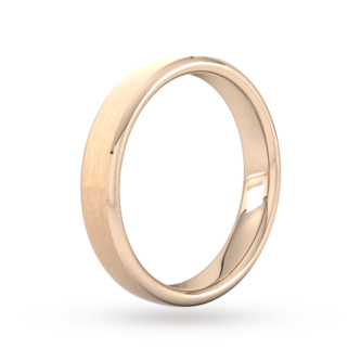 Goldsmiths 4mm Traditional Court Heavy Polished Chamfered Edges With Matt Centre Wedding Ring In 18 Carat Rose Gold