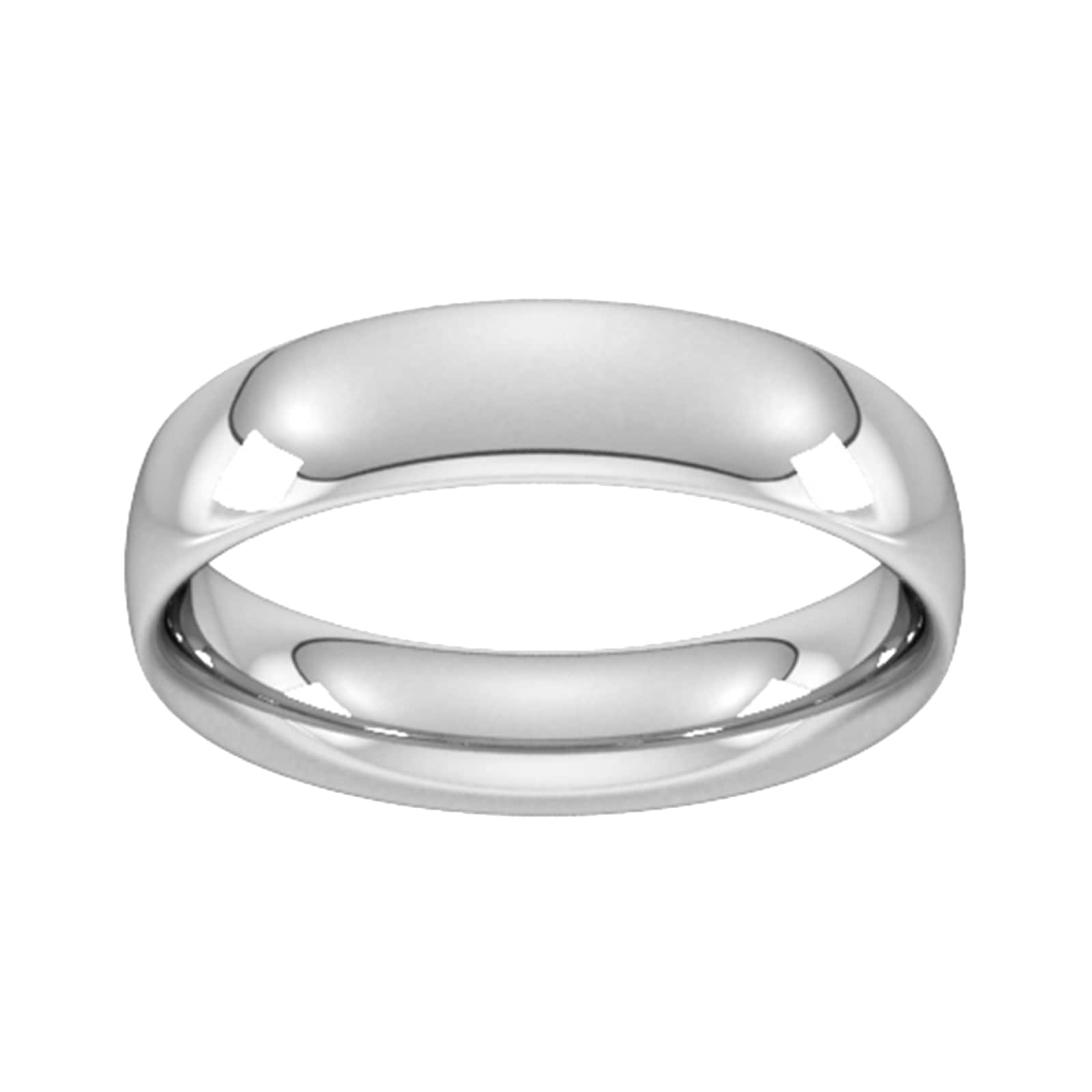 5mm Traditional Court Heavy Wedding Ring In 9 Carat White Gold - Ring Size R