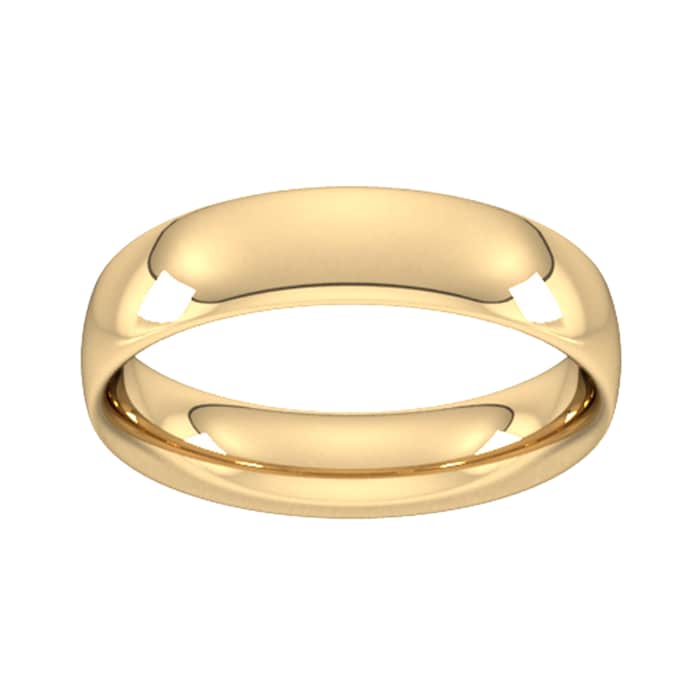 Goldsmiths 5mm Traditional Court Heavy Wedding Ring In 9 Carat Yellow Gold - Ring Size Q