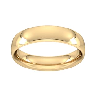 Goldsmiths 5mm Traditional Court Heavy Wedding Ring In 9 Carat Yellow Gold