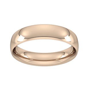 Goldsmiths 5mm Traditional Court Heavy Wedding Ring In 9 Carat Rose Gold
