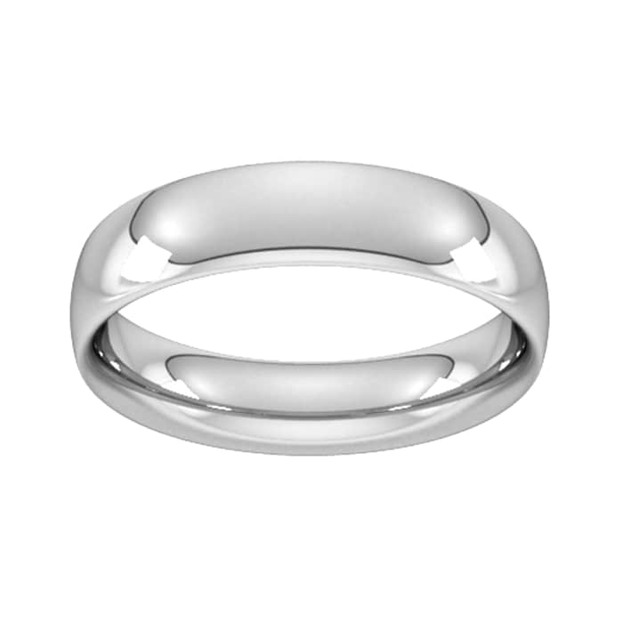 Goldsmiths 5mm Traditional Court Heavy Wedding Ring In 18 Carat White Gold