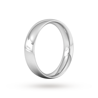 Goldsmiths 5mm Traditional Court Heavy Wedding Ring In 18 Carat White Gold