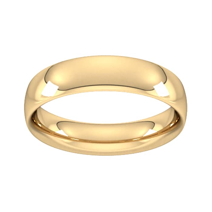 Goldsmiths 5mm Traditional Court Heavy Wedding Ring In 18 Carat Yellow Gold