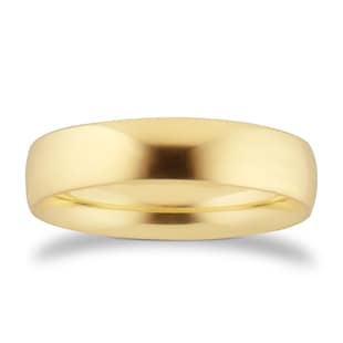 Goldsmiths 5mm Traditional Court Heavy Wedding Ring In 18 Carat Yellow Gold
