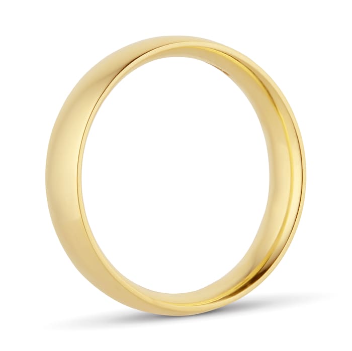 Goldsmiths 5mm Traditional Court Heavy Wedding Ring In 18 Carat Yellow Gold