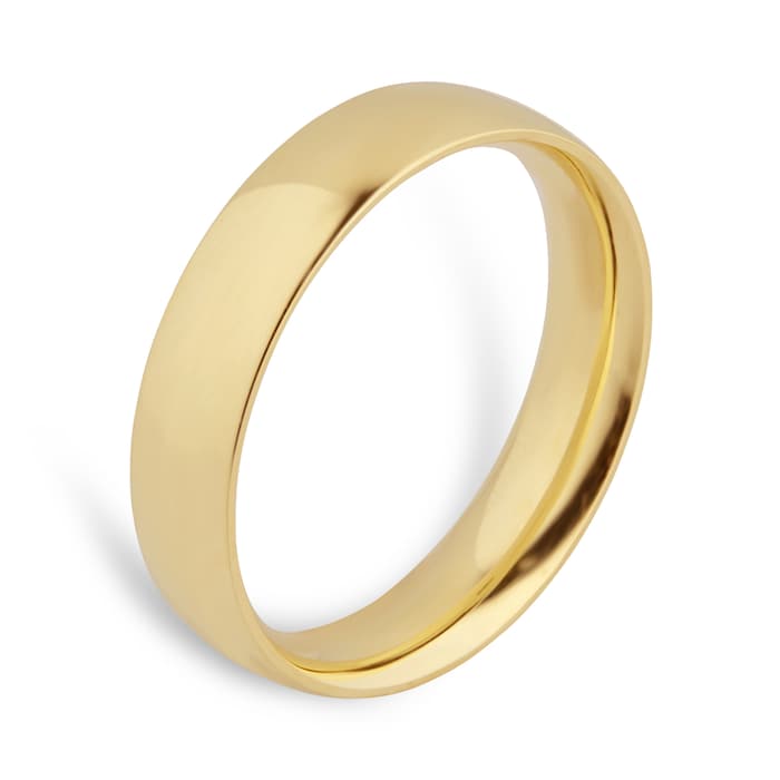 Goldsmiths 5mm Traditional Court Heavy Wedding Ring In 18 Carat Yellow Gold