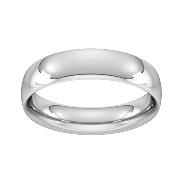 Goldsmiths 5mm Traditional Court Heavy Wedding Ring In 950 Palladium - Ring Size Q