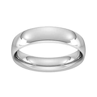 Goldsmiths 5mm Traditional Court Heavy Wedding Ring In Platinum
